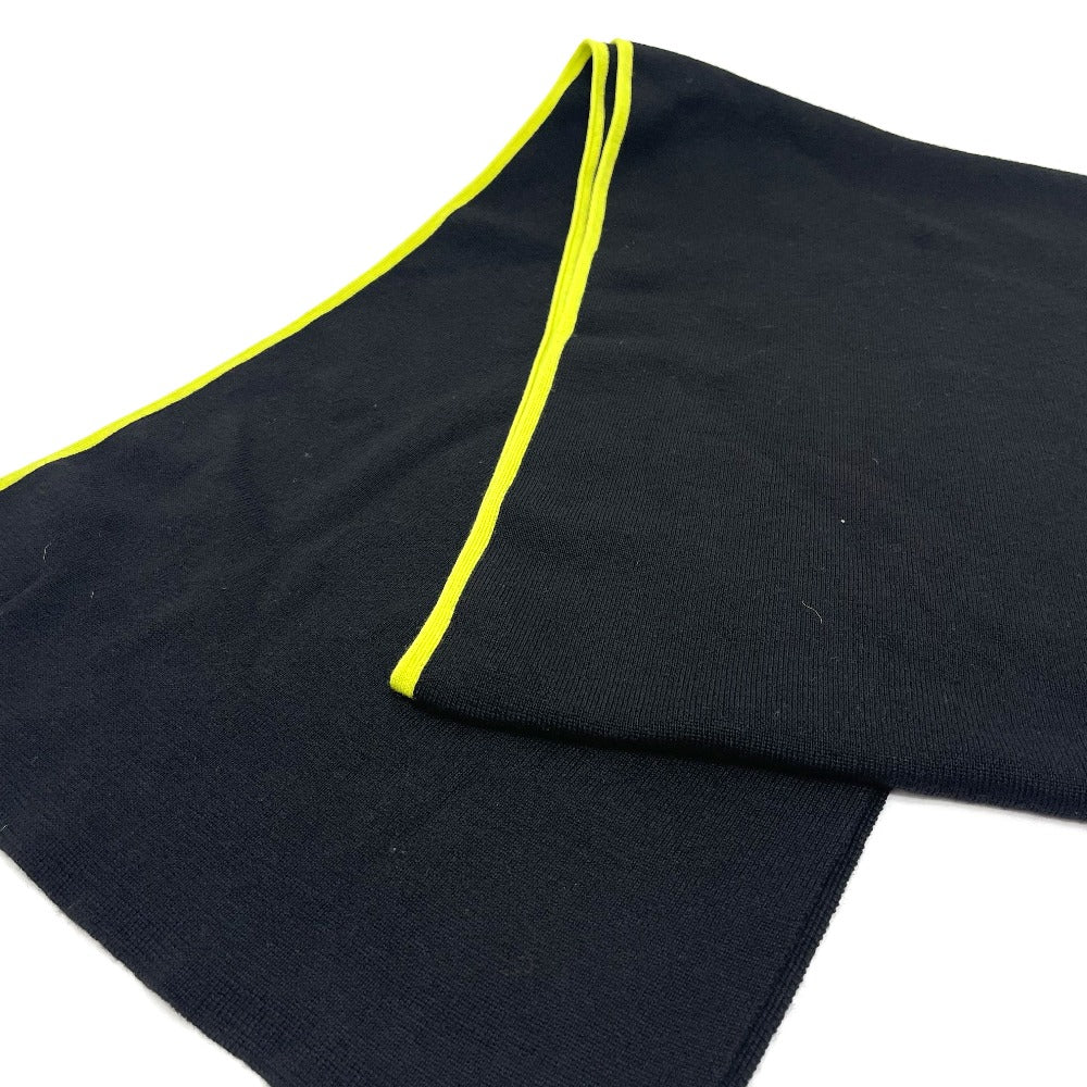 CHANEL Scarf Wool/Cashmere, Wool/Silk/Cashmere black x fluorescent green Sports CC COCO Mark unisex(Unisex) Used Authentic