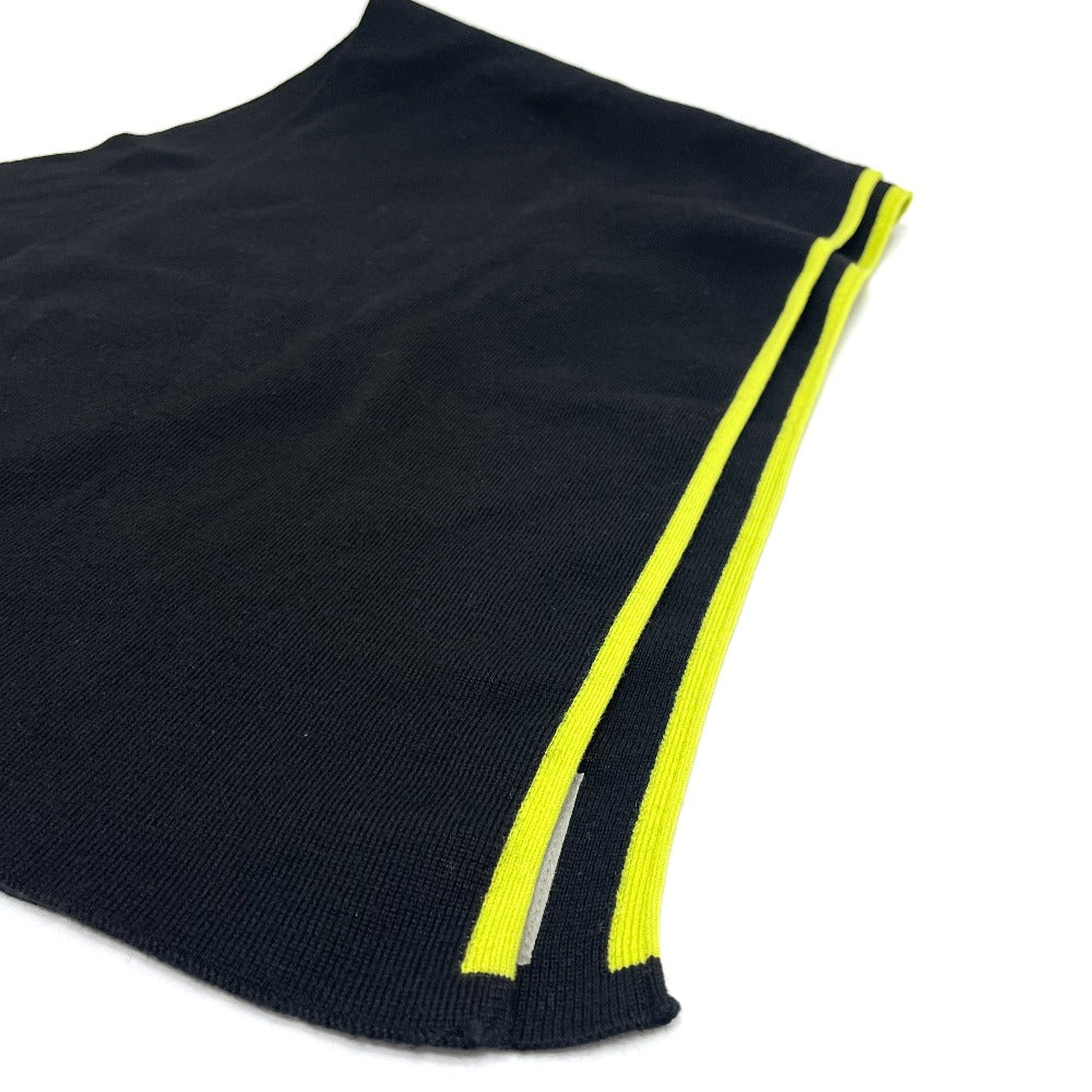 CHANEL Scarf Wool/Cashmere, Wool/Silk/Cashmere black x fluorescent green Sports CC COCO Mark unisex(Unisex) Used Authentic