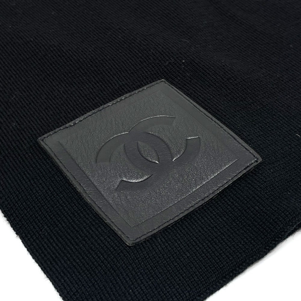 CHANEL Scarf Wool/Cashmere, Wool/Silk/Cashmere black x fluorescent green Sports CC COCO Mark unisex(Unisex) Used Authentic