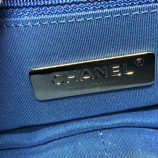 CHANEL Shoulder Bag Mouton blue Mouton Matelasse CHANEL19