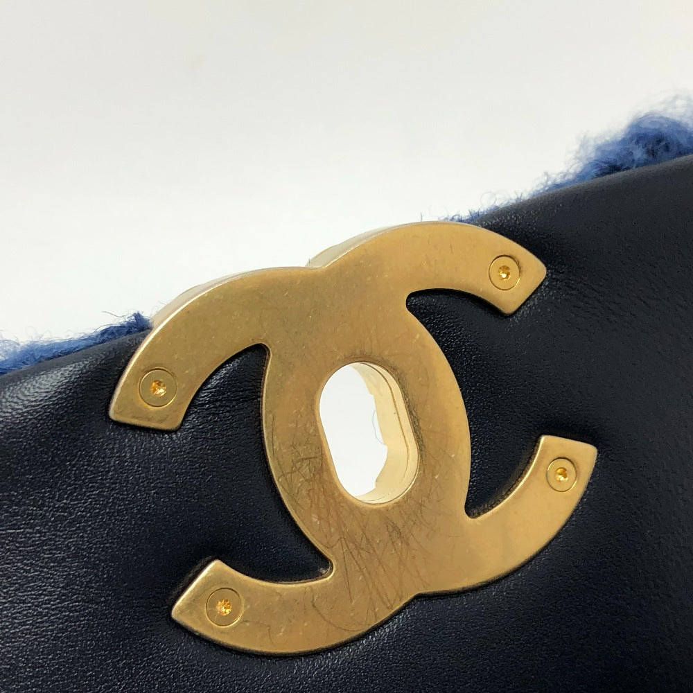 CHANEL Shoulder Bag Mouton blue Mouton Matelasse CHANEL19