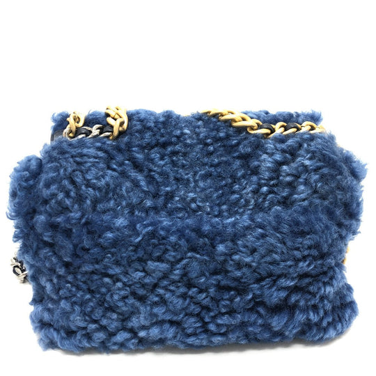 CHANEL Shoulder Bag Mouton blue Mouton Matelasse CHANEL19
