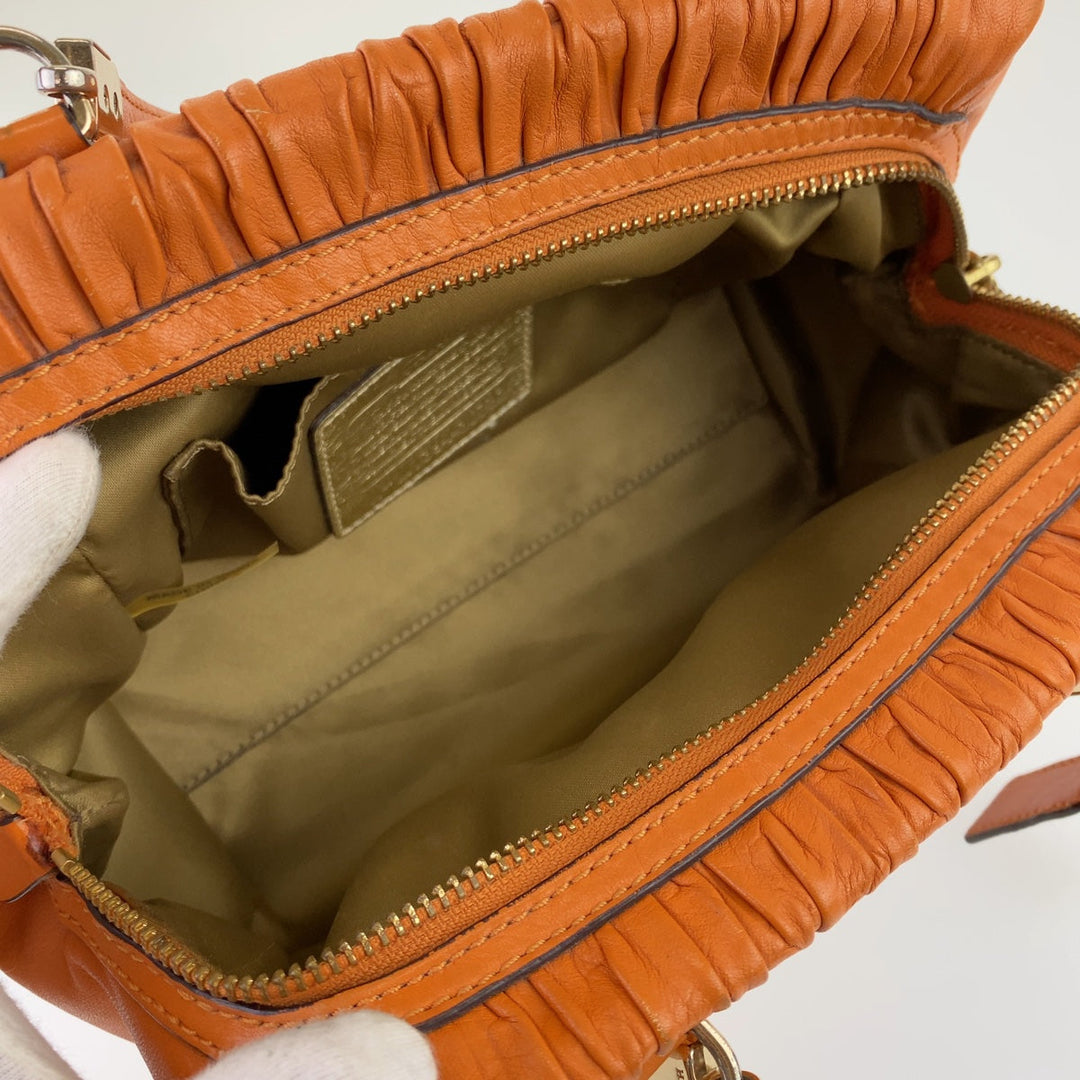 COACH Tote Bag M1394-30782 leather Orange Madison