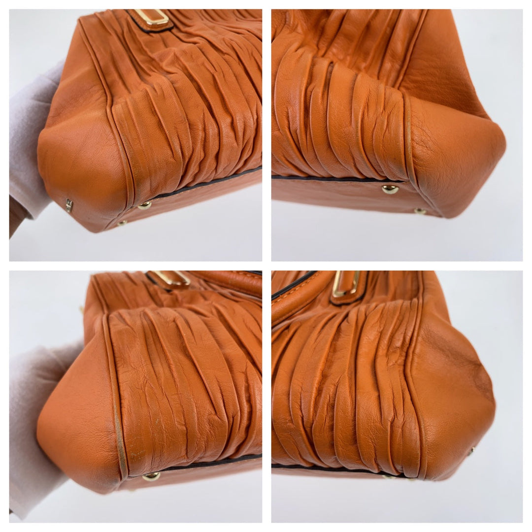 COACH Tote Bag M1394-30782 leather Orange Madison