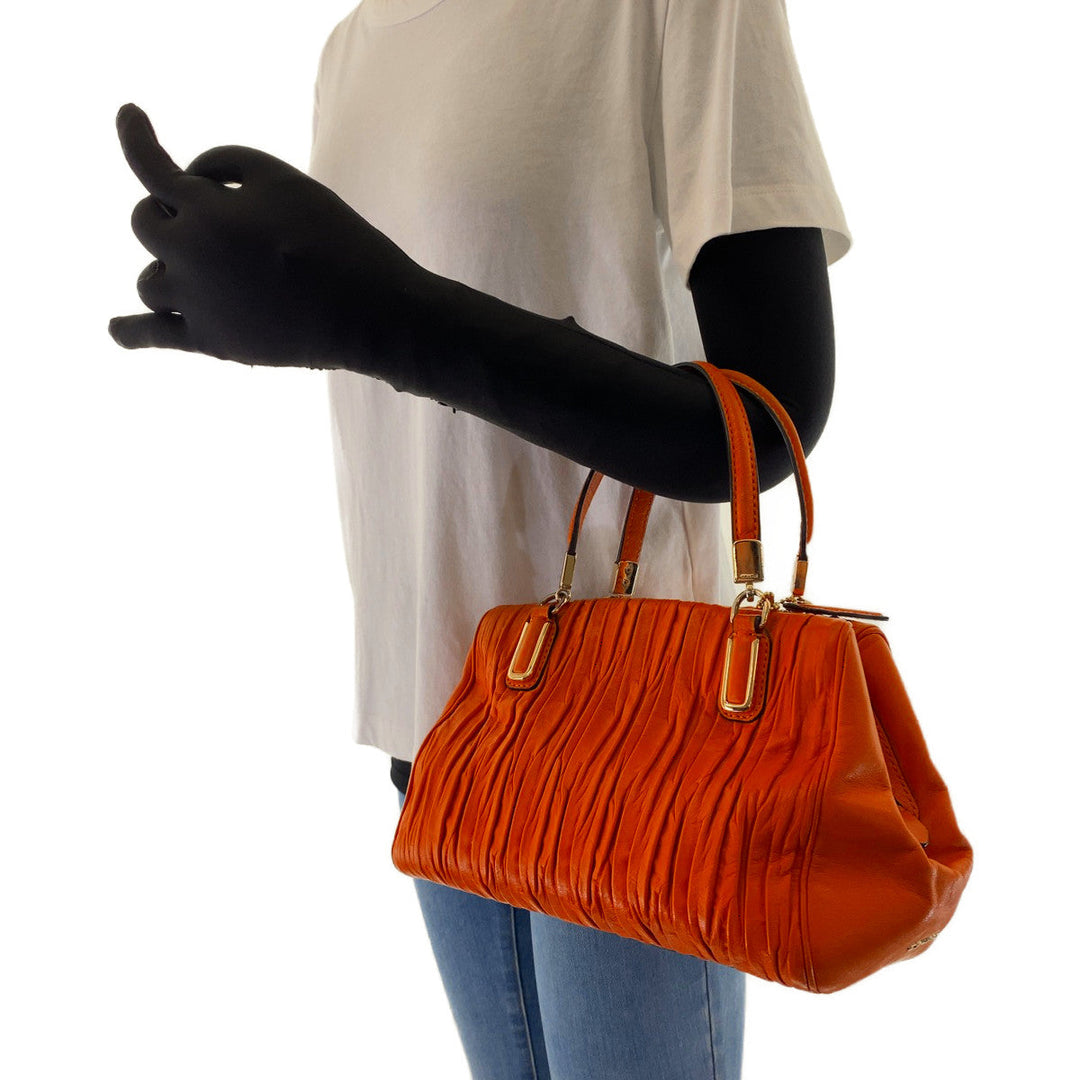 COACH Tote Bag M1394-30782 leather Orange Madison