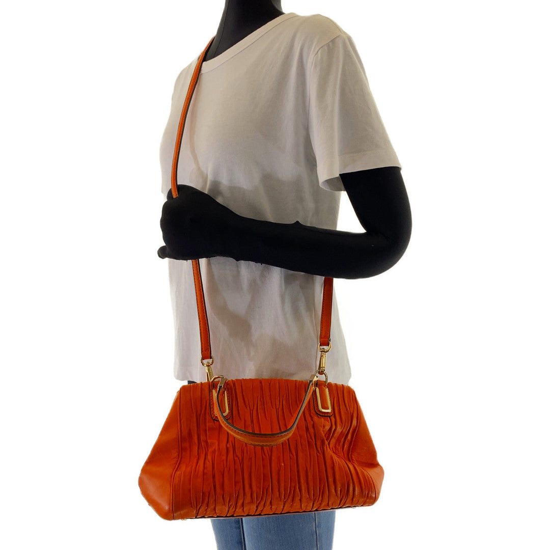 COACH Tote Bag M1394-30782 leather Orange Madison