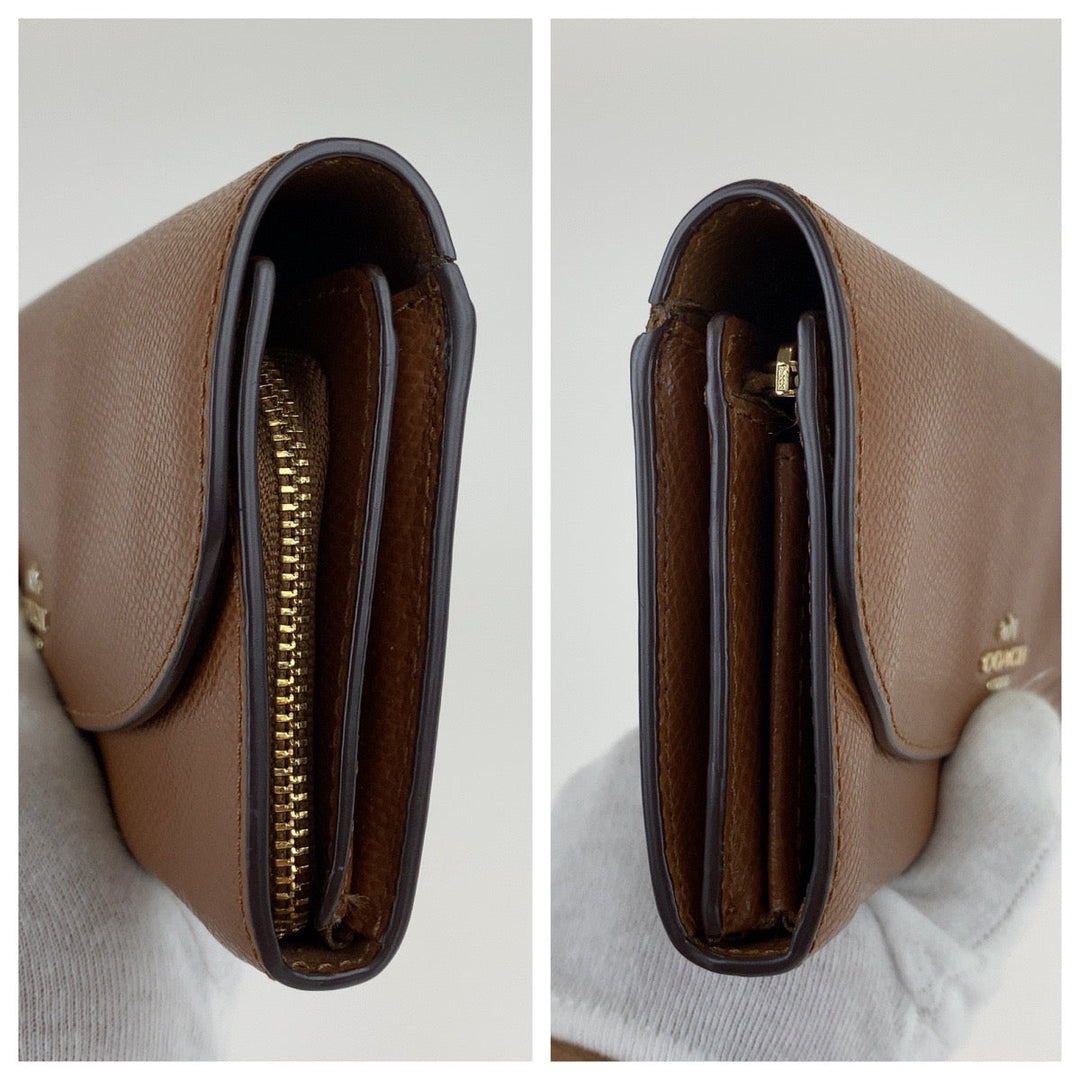 COACH Long Wallet Purse leather Brown