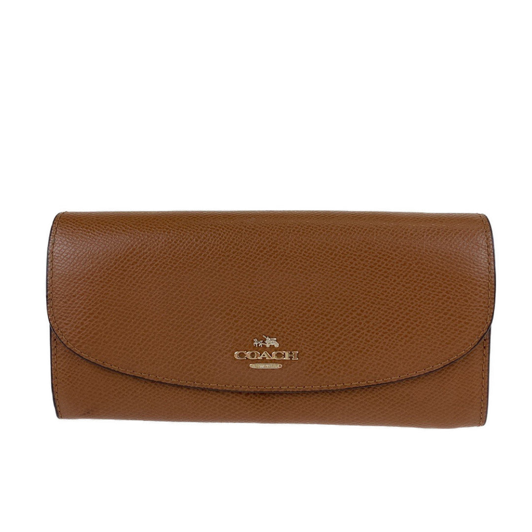 COACH Long Wallet Purse leather Brown