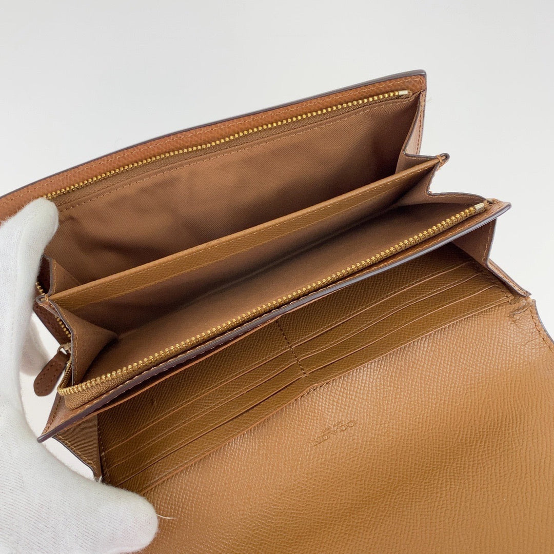 COACH Long Wallet Purse leather Brown