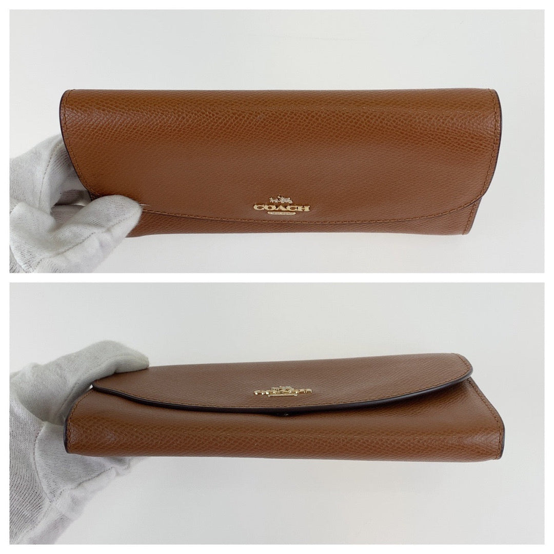 COACH Long Wallet Purse leather Brown