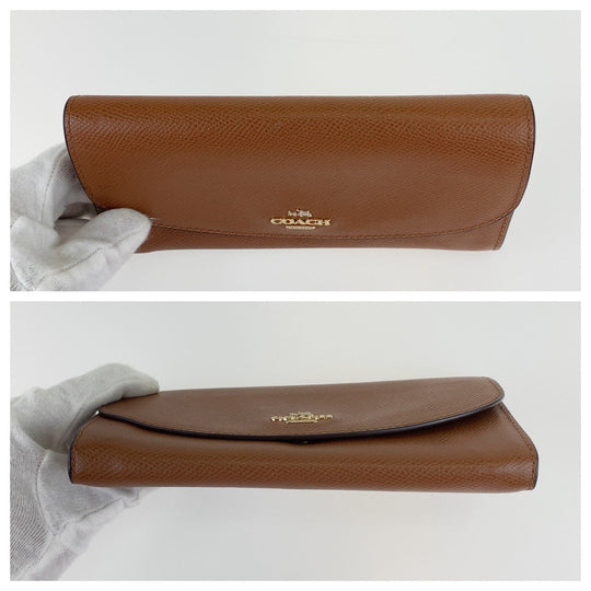 COACH Long Wallet Purse leather Brown