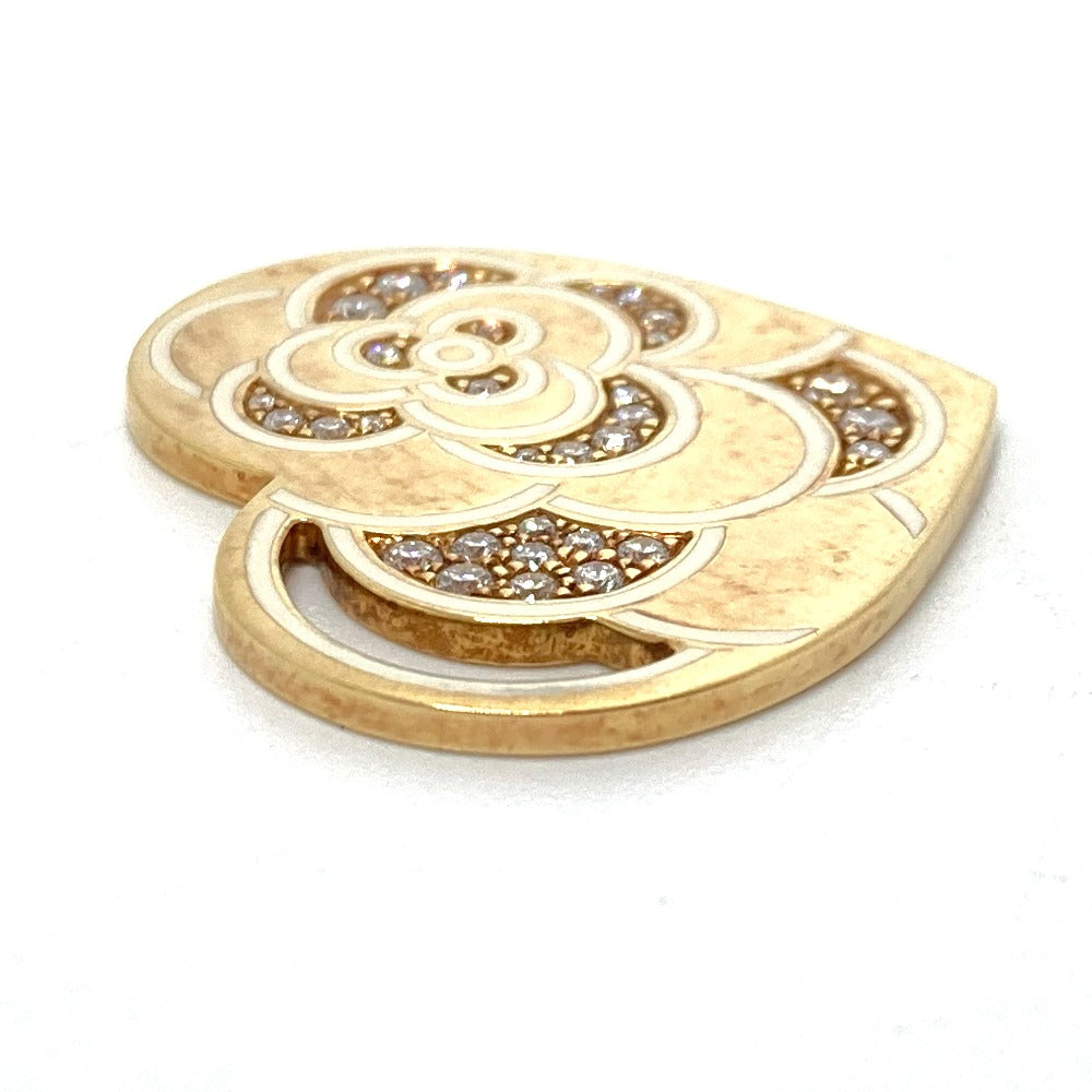 CHANEL Pendant top 18K Yellow Gold gold K18 Camellia Heart Women Used Authentic