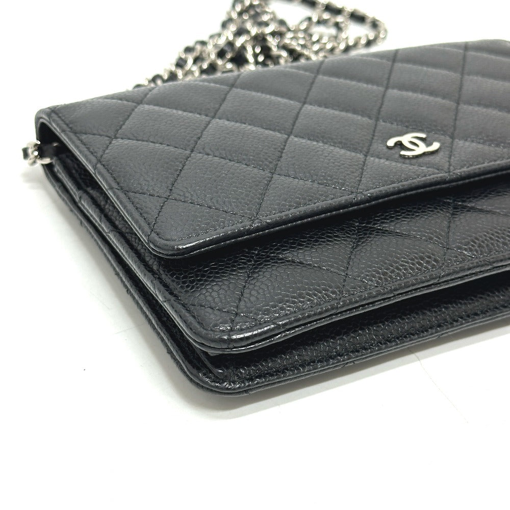 CHANEL Shoulder Bag AP0250 Caviar skin black Matrasse COCO Mark Classic Chain Wallet
