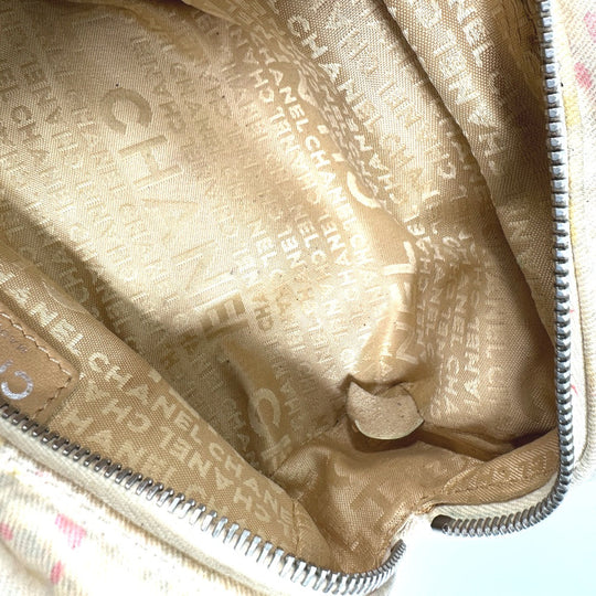 CHANEL Pouch Nylon / leather pink CC COCO Mark Camellia flower flower Women Used Authentic