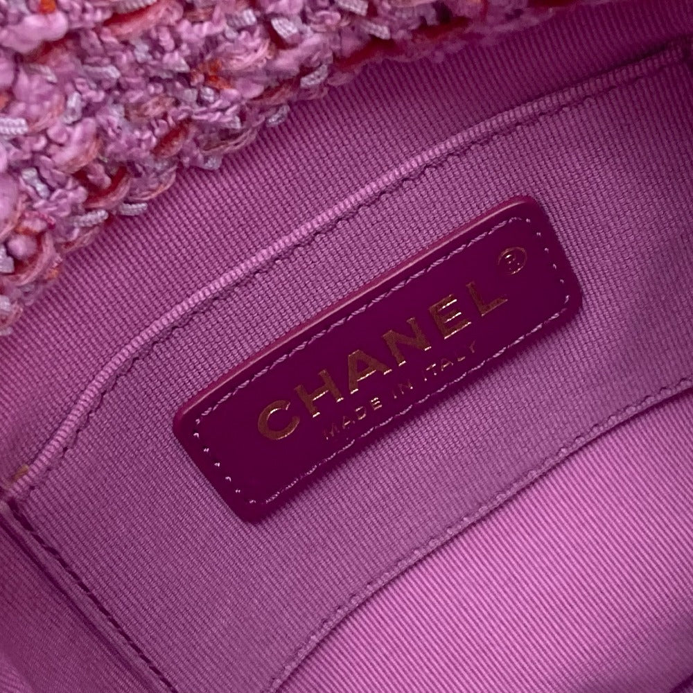 CHANEL Shoulder Bag tweed pink 2022Stainless Steel CC COCO Mark Chain Women Used Authentic