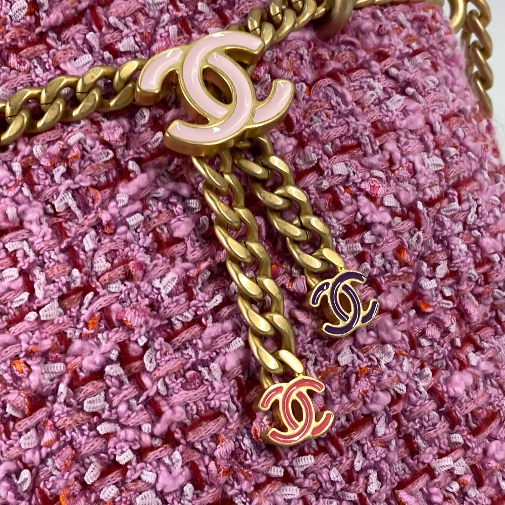 CHANEL Shoulder Bag tweed pink 2022Stainless Steel CC COCO Mark Chain Women Used Authentic