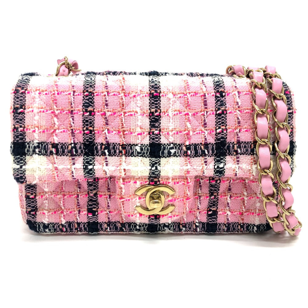 CHANEL Shoulder Bag A69900 tweed pink 24S COCO Mark Women Used Authentic