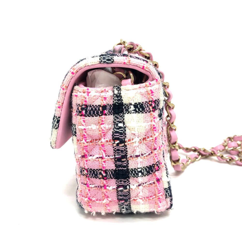 CHANEL Shoulder Bag A69900 tweed pink 24S COCO Mark Women Used Authentic
