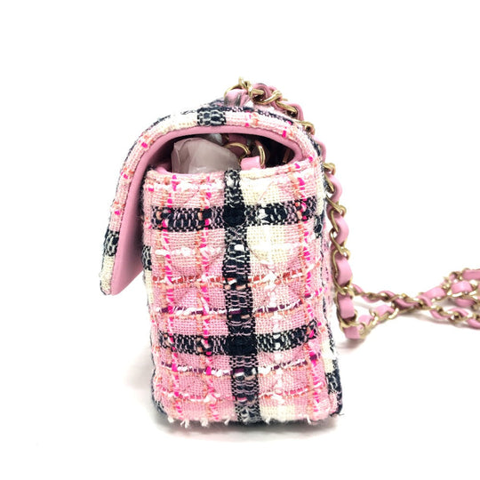 CHANEL Shoulder Bag A69900 tweed pink 24S COCO Mark Women Used Authentic