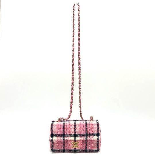 CHANEL Shoulder Bag A69900 tweed pink 24S COCO Mark Women Used Authentic
