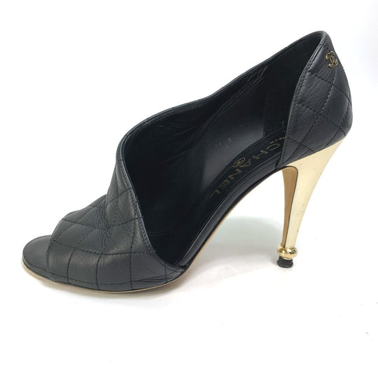 CHANEL pumps G30050 leather black shoes Matrasse quilting Women 37 Used Authentic
