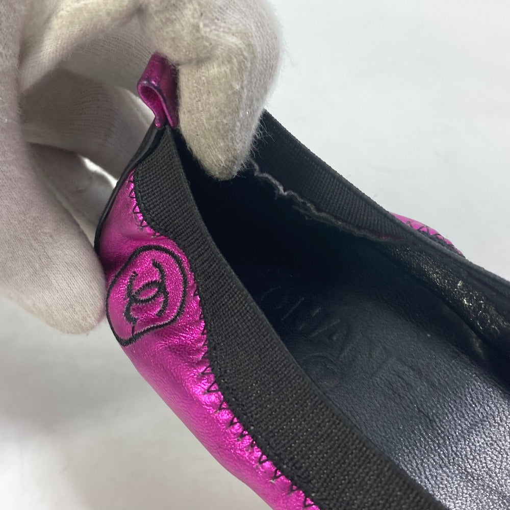 CHANEL pumps leather pink Heel shoes CC COCO Mark Women 36 Used Authentic