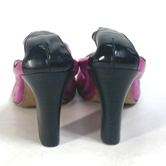 CHANEL pumps leather pink Heel shoes CC COCO Mark Women 36 Used Authentic