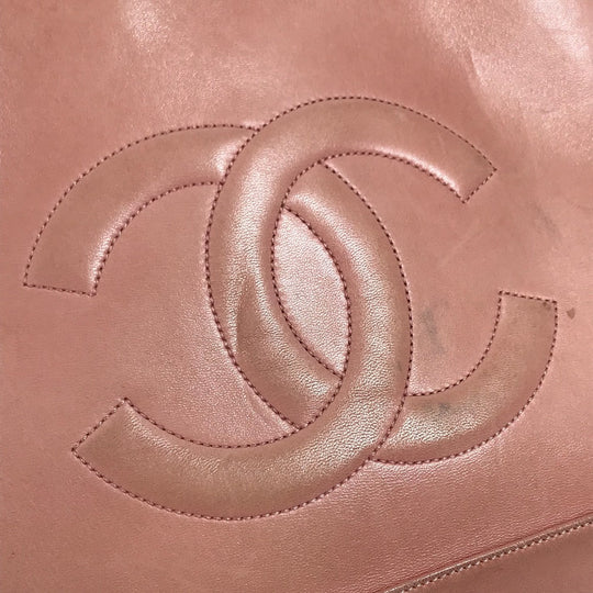 CHANEL Tote Bag leather pink Shoulder Bag CC COCO Mark Women Used Authentic
