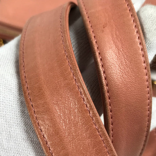 CHANEL Tote Bag leather pink Shoulder Bag CC COCO Mark Women Used Authentic