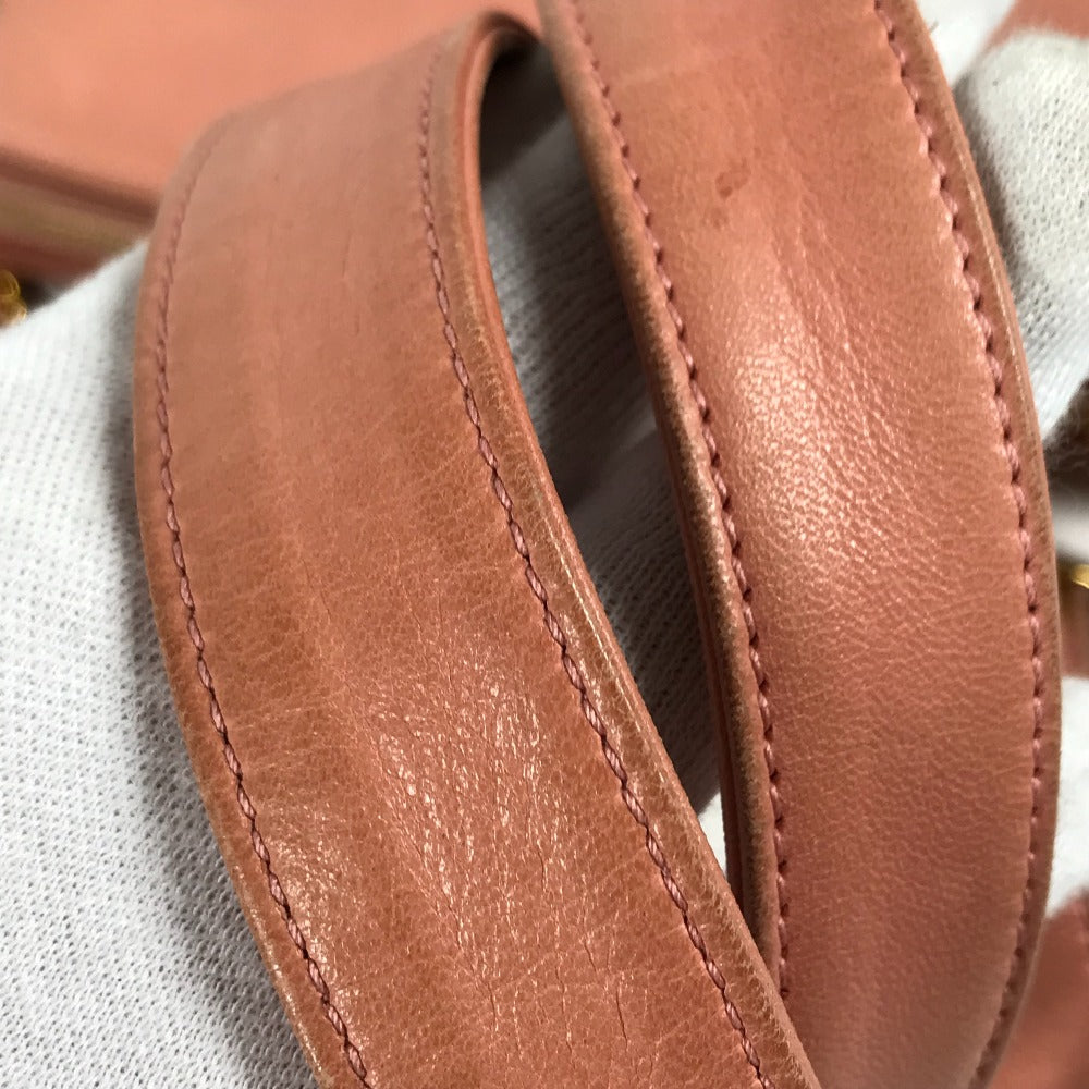 CHANEL Tote Bag leather pink Shoulder Bag CC COCO Mark Women Used Authentic