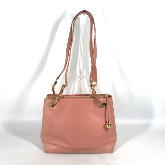 CHANEL Tote Bag leather pink Shoulder Bag CC COCO Mark Women Used Authentic