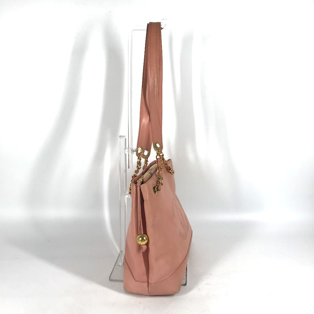 CHANEL Tote Bag leather pink Shoulder Bag CC COCO Mark Women Used Authentic