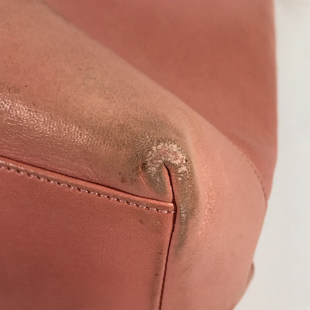 CHANEL Tote Bag leather pink Shoulder Bag CC COCO Mark Women Used Authentic
