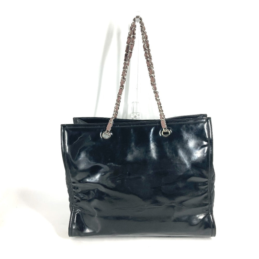 CHANEL Shoulder Bag enamel black CC COCO Mark Shoulder Bag Lipstick Women Used Authentic