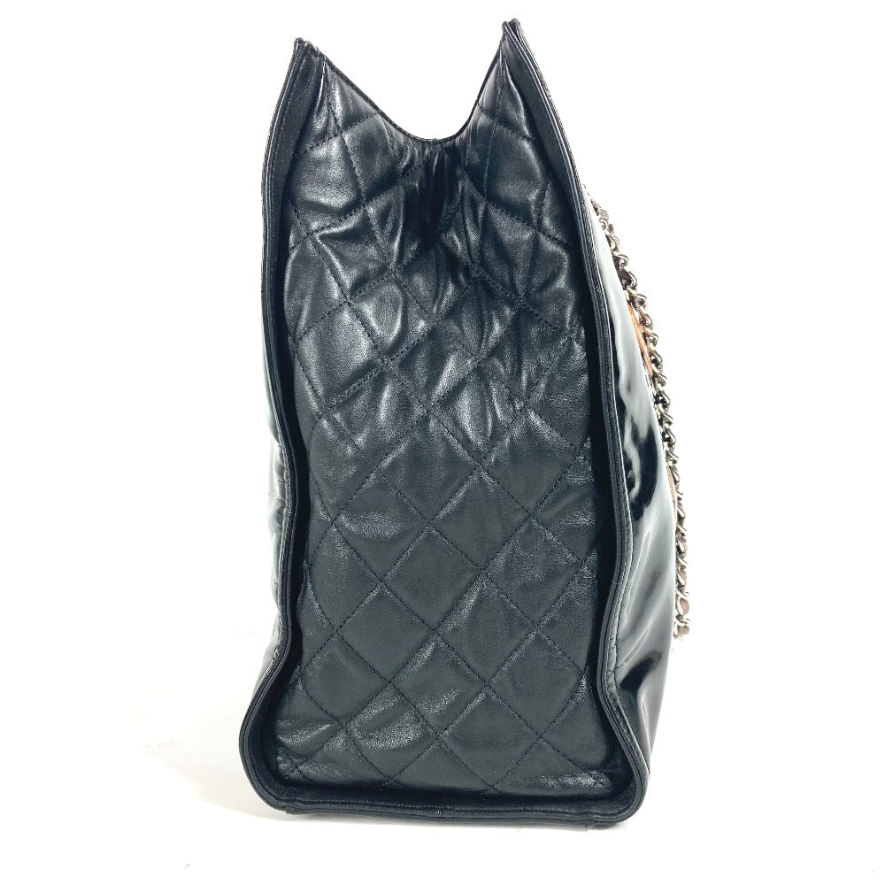 CHANEL Shoulder Bag enamel black CC COCO Mark Shoulder Bag Lipstick Women Used Authentic