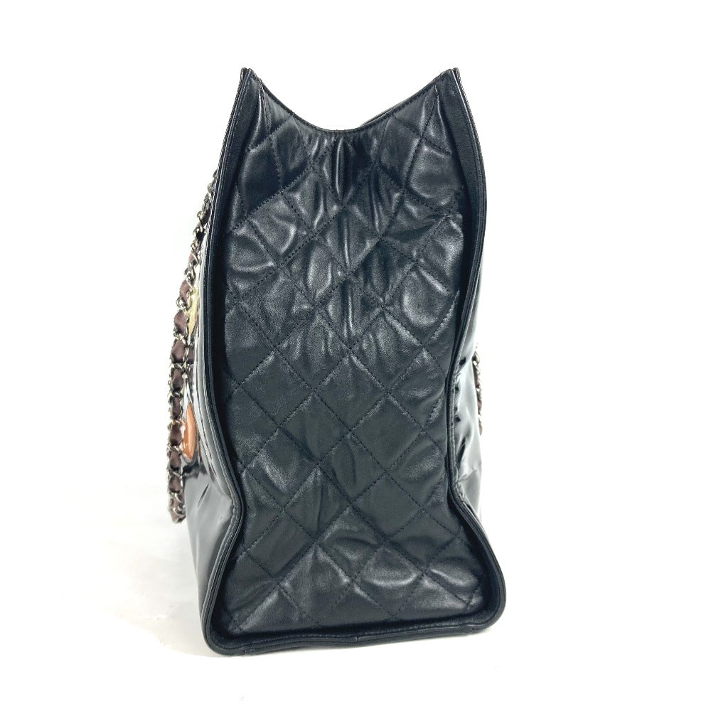 CHANEL Shoulder Bag enamel black CC COCO Mark Shoulder Bag Lipstick Women Used Authentic