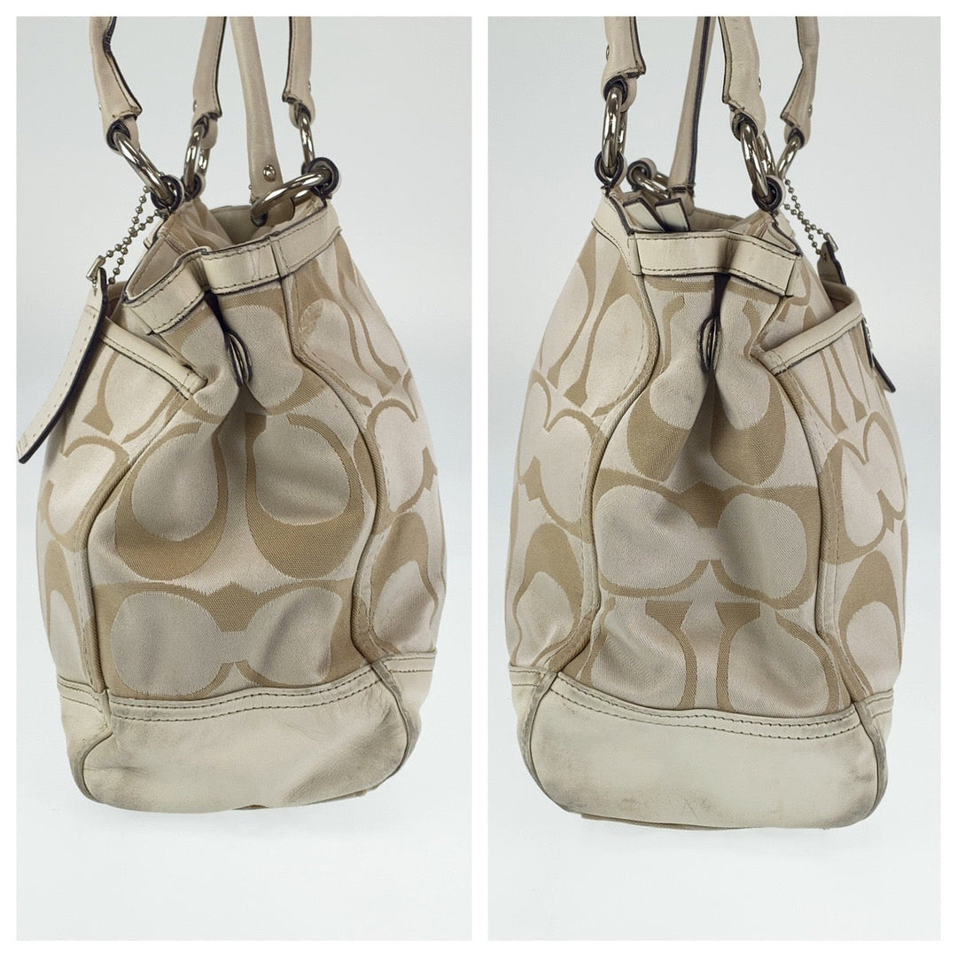 COACH Tote Bag canvas beige Signature