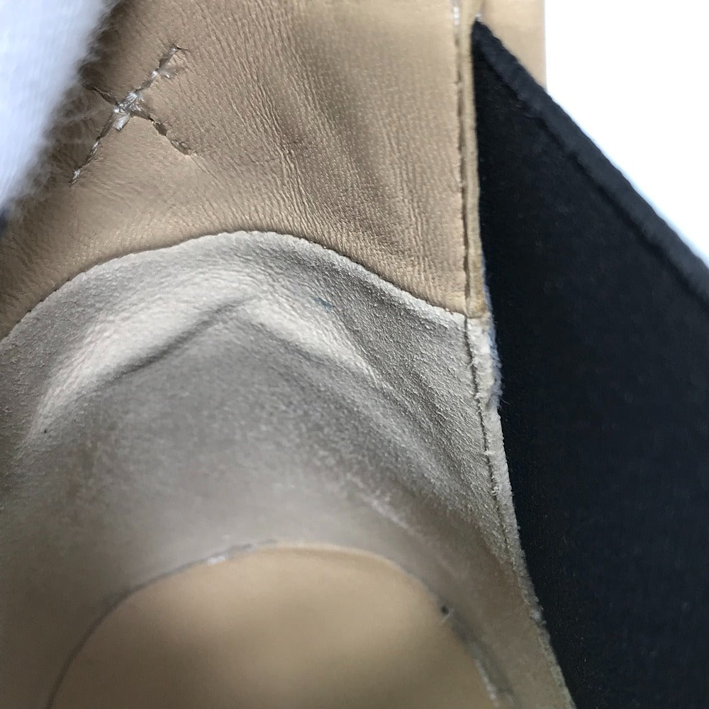 CHANEL boots G45144 lambskin beige 23B Bicolor Shoes Turnlock Matelasse Quilted Side Gore Women 38 Used Authentic