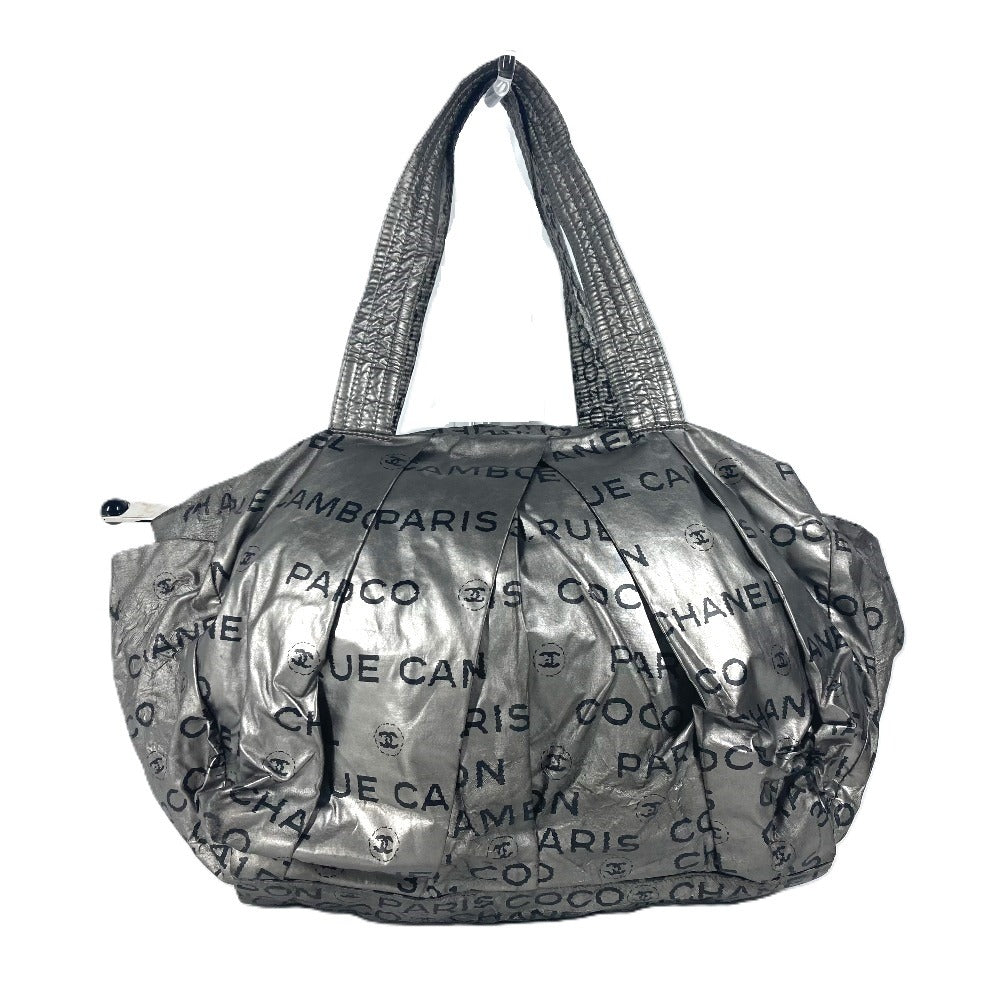 CHANEL Shoulder Bag Coated canvas Silver Unlimited logo Women Used Authentic