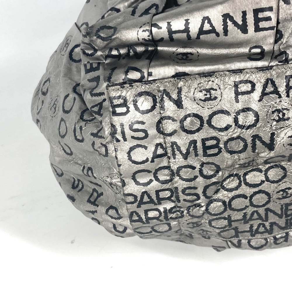 CHANEL Shoulder Bag Coated canvas Silver Unlimited logo Women Used Authentic