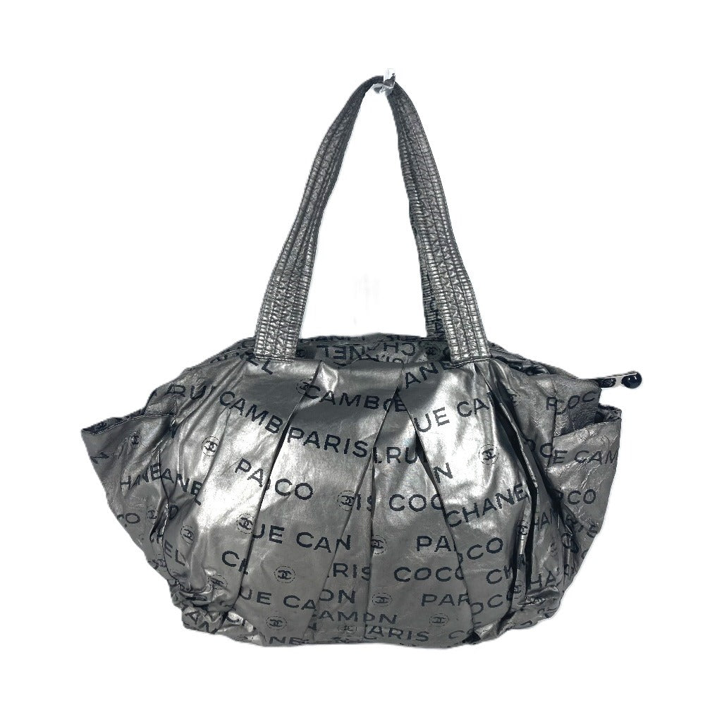 CHANEL Shoulder Bag Coated canvas Silver Unlimited logo Women Used Authentic
