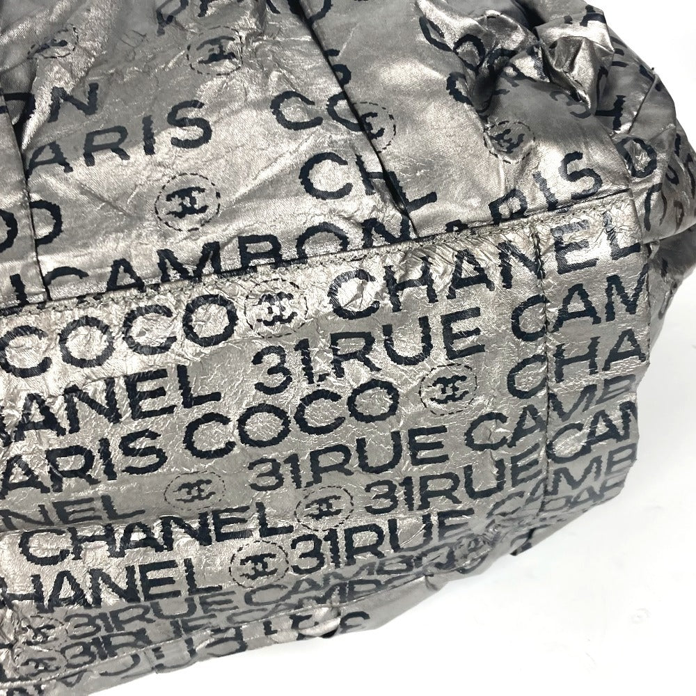 CHANEL Shoulder Bag Coated canvas Silver Unlimited logo Women Used Authentic