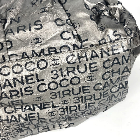 CHANEL Shoulder Bag Coated canvas Silver Unlimited logo Women Used Authentic