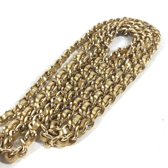 CHANEL Shoulder Bag Leather / Harako khaki bag pochette logo Chain Women Used Authentic