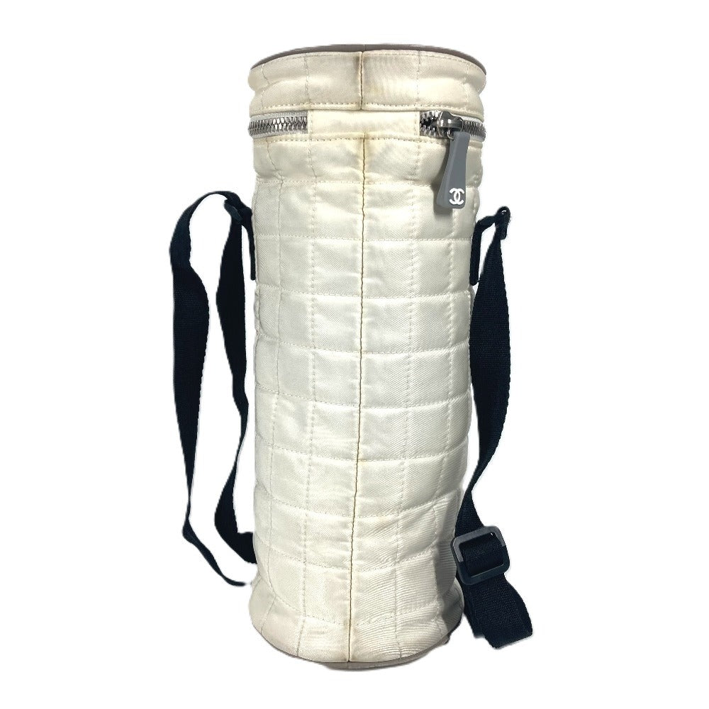 CHANEL Shoulder Bag Nylon canvas white Sports CC COCO Mark Bottle Holder Women Used Authentic