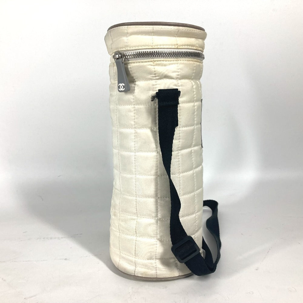 CHANEL Shoulder Bag Nylon canvas white Sports CC COCO Mark Bottle Holder Women Used Authentic