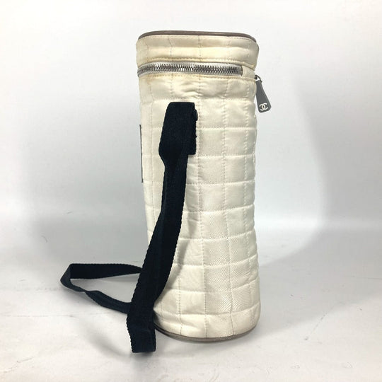 CHANEL Shoulder Bag Nylon canvas white Sports CC COCO Mark Bottle Holder Women Used Authentic