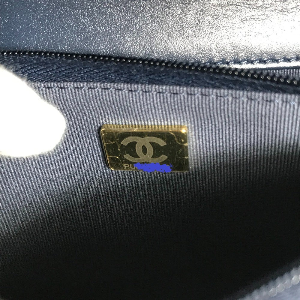 CHANEL Shoulder Bag AP0250 denim blue Long Wallet Purse Chain Bag Matrasse Women Used Authentic