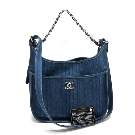 CHANEL Shoulder Bag A57641 denim blue Matrasse COCO Mark