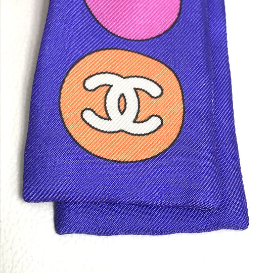 CHANEL scarf silk multicolor COCO Mark COCO Women Secondhand Authentic